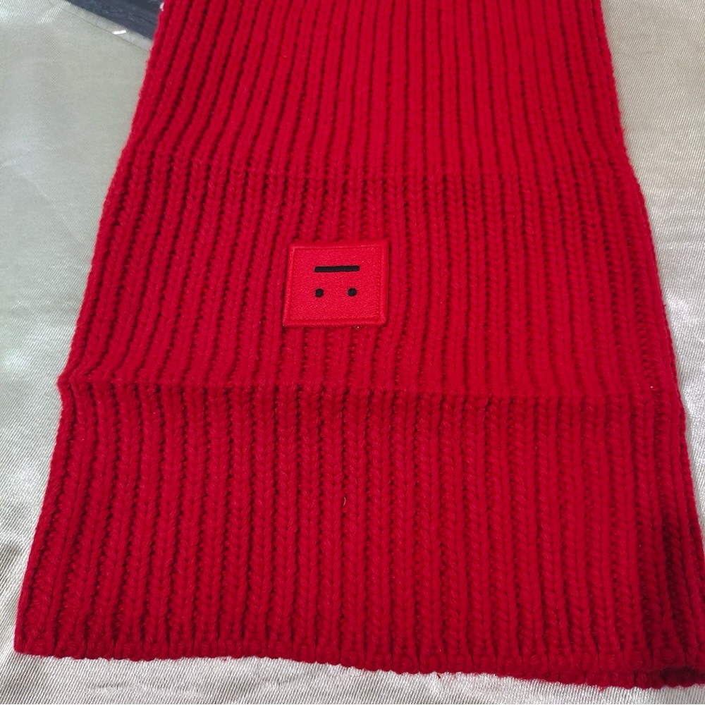 Acne Studios Face Patch Beanie - Red - image 7